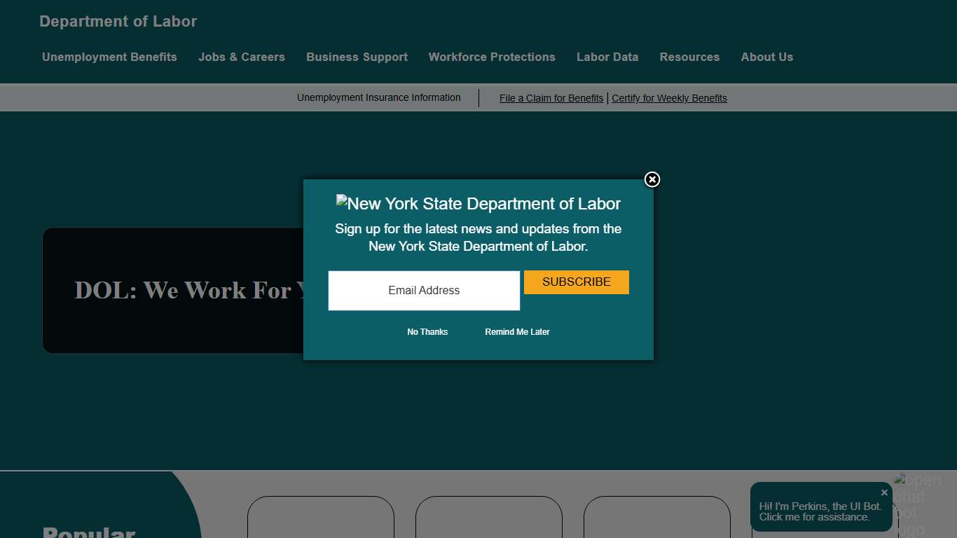 Department of Labor Home Page Department of Labor
